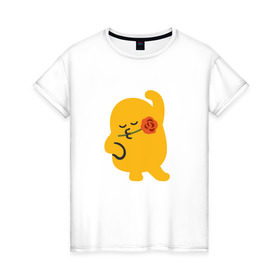 Женская футболка хлопок с принтом Mi-mi в Екатеринбурге, 100% хлопок | прямой крой, круглый вырез горловины, длина до линии бедер, слегка спущенное плечо | супер для тех у кого отличное настроениесмайлики swag emoji
