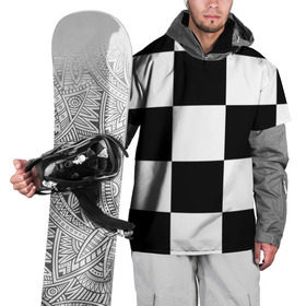 Накидка на куртку 3D с принтом Клетка в Екатеринбурге, 100% полиэстер |  | Тематика изображения на принте: белый | черно белый | черный | шахматная