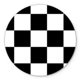 Коврик круглый с принтом Клетка в Екатеринбурге, резина и полиэстер | круглая форма, изображение наносится на всю лицевую часть | белый | черно белый | черный | шахматная
