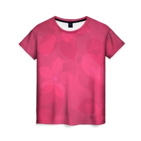 Женская футболка 3D с принтом Pink в Екатеринбурге, 100% полиэфир ( синтетическое хлопкоподобное полотно) | прямой крой, круглый вырез горловины, длина до линии бедер | розовый