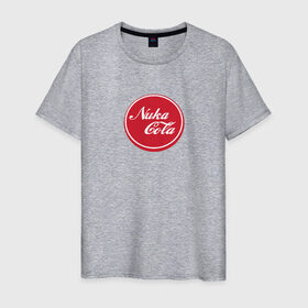 Мужская футболка хлопок с принтом Nuka Cola в Екатеринбурге, 100% хлопок | прямой крой, круглый вырез горловины, длина до линии бедер, слегка спущенное плечо. | bethesda | fallout | game | rpg | shelter | кола | лэйбл напиткаcola