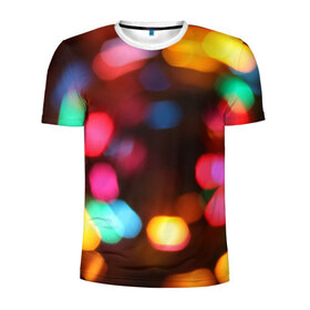 Мужская футболка 3D спортивная с принтом Lights Long в Екатеринбурге, 100% полиэстер с улучшенными характеристиками | приталенный силуэт, круглая горловина, широкие плечи, сужается к линии бедра | Тематика изображения на принте: фонарики