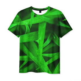 Мужская футболка 3D с принтом Трава в Екатеринбурге, 100% полиэфир | прямой крой, круглый вырез горловины, длина до линии бедер | зеленый | макро | яркий