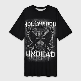Платье-футболка 3D с принтом Hollywood Undead в Екатеринбурге,  |  | хип хоп