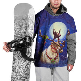 Накидка на куртку 3D с принтом Christmas deer в Екатеринбурге, 100% полиэстер |  | Тематика изображения на принте: 2016 | christmas | deer | год | новогодний | новый | олень | рождественский | с новым годом