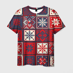 Мужская футболка 3D с принтом Лоскутное шитьё в Екатеринбурге, 100% полиэфир | прямой крой, круглый вырез горловины, длина до линии бедер | Тематика изображения на принте: лоскут | одежда | текстура | ткань | шитьё