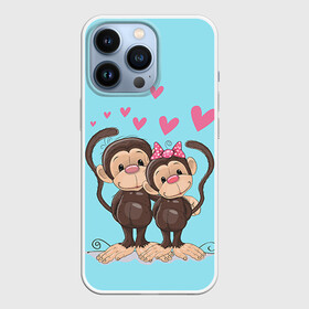 Чехол для iPhone 13 Pro с принтом Обезьянки в Екатеринбурге,  |  | 2016 | год | любовь | мартышка | новый | обезьяна | с новым год