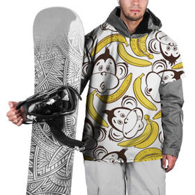 Накидка на куртку 3D с принтом Обезьянки и бананы в Екатеринбурге, 100% полиэстер |  | Тематика изображения на принте: банан