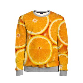 Детский свитшот 3D с принтом Апельсинчик в Екатеринбурге, 100% полиэстер | свободная посадка, прямой крой, мягкая тканевая резинка на рукавах и понизу свитшота | Тематика изображения на принте: orange | апельсин | фрукты