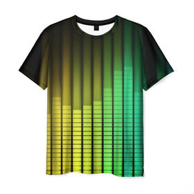 Мужская футболка 3D с принтом Эквалайзер в Екатеринбурге, 100% полиэфир | прямой крой, круглый вырез горловины, длина до линии бедер | equalizer | звук