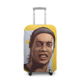 Чехол для чемодана 3D с принтом Ronaldinho в Екатеринбурге, 86% полиэфир, 14% спандекс | двустороннее нанесение принта, прорези для ручек и колес | Тематика изображения на принте: football | ronaldinho | роналдиньо | футбол | футболист