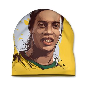 Шапка 3D с принтом Ronaldinho в Екатеринбурге, 100% полиэстер | универсальный размер, печать по всей поверхности изделия | football | ronaldinho | роналдиньо | футбол | футболист