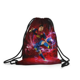Рюкзак-мешок 3D с принтом Messi в Екатеринбурге, 100% полиэстер | плотность ткани — 200 г/м2, размер — 35 х 45 см; лямки — толстые шнурки, застежка на шнуровке, без карманов и подкладки | месси