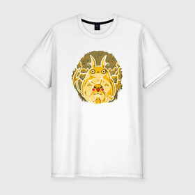 Мужская футболка премиум с принтом Totoro Family в Екатеринбурге, 92% хлопок, 8% лайкра | приталенный силуэт, круглый вырез ворота, длина до линии бедра, короткий рукав | 