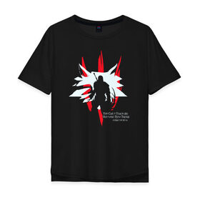 Мужская футболка хлопок Oversize с принтом OLD WOLF в Екатеринбурге, 100% хлопок | свободный крой, круглый ворот, “спинка” длиннее передней части | the witcher 3: wild hunt ведьмак дикая охота