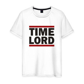 Мужская футболка хлопок с принтом Time Lord в Екатеринбурге, 100% хлопок | прямой крой, круглый вырез горловины, длина до линии бедер, слегка спущенное плечо. | Тематика изображения на принте: doctor who | tardis | доктор кто | тардис