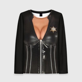 Женский лонгслив 3D с принтом Костюм шерифа в Екатеринбурге, 100% полиэстер | длинные рукава, круглый вырез горловины, полуприлегающий силуэт | год | грудь | костюм | новый | ролевые | тело | шериф
