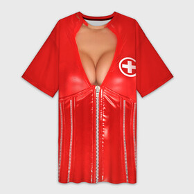 Платье-футболка 3D с принтом Костюм медсестры в Екатеринбурге,  |  | год | грудь | костюм | медсестра | новый | ролевые | тело