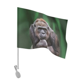 Флаг для автомобиля с принтом Обезьяна в Екатеринбурге, 100% полиэстер | Размер: 30*21 см | 2016 | мартышка | обезьяна | с новым годом | символ нг