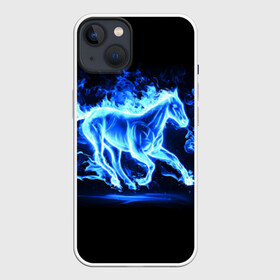 Чехол для iPhone 13 с принтом Ледяной конь в Екатеринбурге,  |  | арт | лёд | лошадь | огонь | пламя