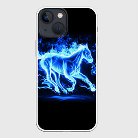 Чехол для iPhone 13 mini с принтом Ледяной конь в Екатеринбурге,  |  | арт | лёд | лошадь | огонь | пламя