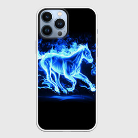 Чехол для iPhone 13 Pro Max с принтом Ледяной конь в Екатеринбурге,  |  | Тематика изображения на принте: арт | лёд | лошадь | огонь | пламя