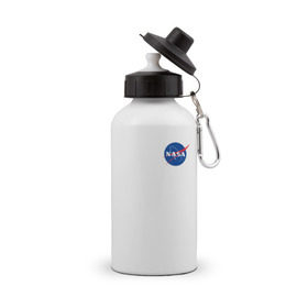 Бутылка спортивная с принтом NASA в Екатеринбурге, металл | емкость — 500 мл, в комплекте две пластиковые крышки и карабин для крепления | астронавты | космос | наса
