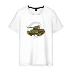 Мужская футболка хлопок с принтом Танк Т-34 в Екатеринбурге, 100% хлопок | прямой крой, круглый вырез горловины, длина до линии бедер, слегка спущенное плечо. | war | самый известный танк красной армии т 34
танки | ссср | т34 | техника