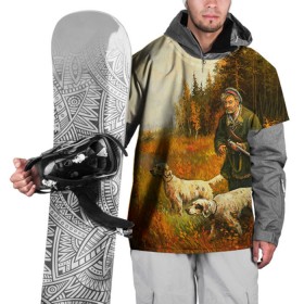 Накидка на куртку 3D с принтом Охота в Екатеринбурге, 100% полиэстер |  | hunting | камуфляж | охота | охотник | собака | туризм