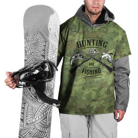Накидка на куртку 3D с принтом Охота и рыбалка в Екатеринбурге, 100% полиэстер |  | fishing | hunting | камуфляж | охота | охотник | рыба | рыбак | рыбалка | туризм