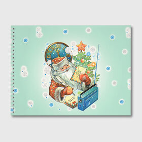Альбом для рисования с принтом Дед мороз в Екатеринбурге, 100% бумага
 | матовая бумага, плотность 200 мг. | Тематика изображения на принте: 2016 | год | дед мороз | новый | открытка | ретро | с новым годом | советский | ссср