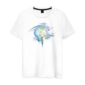 Мужская футболка хлопок с принтом final fantasy xiii logo в Екатеринбурге, 100% хлопок | прямой крой, круглый вырез горловины, длина до линии бедер, слегка спущенное плечо. | final fantasy xiii logo финальная фантазия