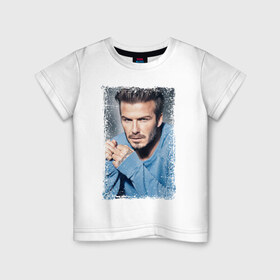 Детская футболка хлопок с принтом David Beckham (retro style) в Екатеринбурге, 100% хлопок | круглый вырез горловины, полуприлегающий силуэт, длина до линии бедер | david beckham | retro style | англия | дэвид бекхэм | лига чемпионов | мадрид | мю | реал | футбол