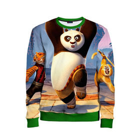 Детский свитшот 3D с принтом Кунг фу панда в Екатеринбурге, 100% полиэстер | свободная посадка, прямой крой, мягкая тканевая резинка на рукавах и понизу свитшота | kung fu | kung fu panda | panda | кунг фу | кунг фу панда | кунгфу | панда. кунг фу | по