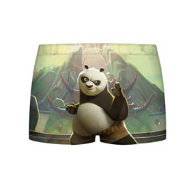 Мужские трусы 3D с принтом Кунг фу панда в Екатеринбурге, 50% хлопок, 50% полиэстер | классическая посадка, на поясе мягкая тканевая резинка | kung fu | kung fu panda | panda | кунг фу | кунг фу панда | кунгфу | панда. кунг фу | по