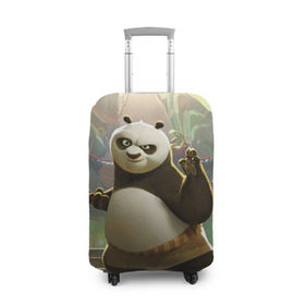 Чехол для чемодана 3D с принтом Кунг фу панда в Екатеринбурге, 86% полиэфир, 14% спандекс | двустороннее нанесение принта, прорези для ручек и колес | Тематика изображения на принте: kung fu | kung fu panda | panda | кунг фу | кунг фу панда | кунгфу | панда. кунг фу | по