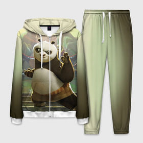 Мужской костюм 3D с принтом Кунг фу панда в Екатеринбурге, 100% полиэстер | Манжеты и пояс оформлены тканевой резинкой, двухслойный капюшон со шнурком для регулировки, карманы спереди | Тематика изображения на принте: kung fu | kung fu panda | panda | кунг фу | кунг фу панда | кунгфу | панда. кунг фу | по