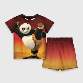 Детский костюм с шортами 3D с принтом Кунг фу панда в Екатеринбурге,  |  | Тематика изображения на принте: kung fu | kung fu panda | panda | кунг фу | кунг фу панда | кунгфу | панда. кунг фу | по