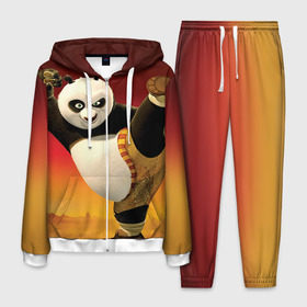 Мужской костюм 3D с принтом Кунг фу панда в Екатеринбурге, 100% полиэстер | Манжеты и пояс оформлены тканевой резинкой, двухслойный капюшон со шнурком для регулировки, карманы спереди | kung fu | kung fu panda | panda | кунг фу | кунг фу панда | кунгфу | панда. кунг фу | по
