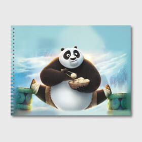 Альбом для рисования с принтом Кунг фу панда в Екатеринбурге, 100% бумага
 | матовая бумага, плотность 200 мг. | Тематика изображения на принте: панда