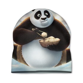 Шапка 3D с принтом Кунг фу панда в Екатеринбурге, 100% полиэстер | универсальный размер, печать по всей поверхности изделия | панда