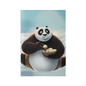 Обложка для паспорта матовая кожа с принтом Кунг фу панда в Екатеринбурге, натуральная матовая кожа | размер 19,3 х 13,7 см; прозрачные пластиковые крепления | панда