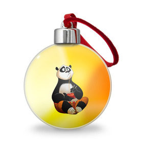 Ёлочный шар с принтом Кунг фу панда в Екатеринбурге, Пластик | Диаметр: 77 мм | Тематика изображения на принте: kung fu | kung fu panda | panda | кунг фу | кунг фу панда | кунгфу | панда. кунг фу | по