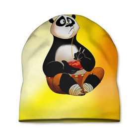 Шапка 3D с принтом Кунг фу панда в Екатеринбурге, 100% полиэстер | универсальный размер, печать по всей поверхности изделия | kung fu | kung fu panda | panda | кунг фу | кунг фу панда | кунгфу | панда. кунг фу | по