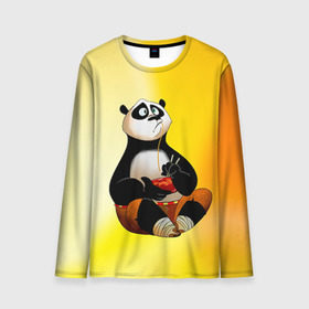 Мужской лонгслив 3D с принтом Кунг фу панда в Екатеринбурге, 100% полиэстер | длинные рукава, круглый вырез горловины, полуприлегающий силуэт | Тематика изображения на принте: kung fu | kung fu panda | panda | кунг фу | кунг фу панда | кунгфу | панда. кунг фу | по