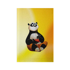 Обложка для паспорта матовая кожа с принтом Кунг фу панда в Екатеринбурге, натуральная матовая кожа | размер 19,3 х 13,7 см; прозрачные пластиковые крепления | kung fu | kung fu panda | panda | кунг фу | кунг фу панда | кунгфу | панда. кунг фу | по
