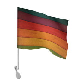 Флаг для автомобиля с принтом Colored fence в Екатеринбурге, 100% полиэстер | Размер: 30*21 см | color | полосочки | цвет
