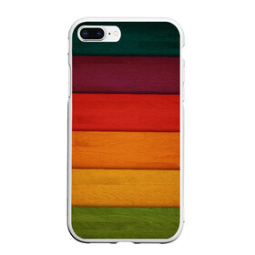 Чехол для iPhone 7Plus/8 Plus матовый с принтом Colored fence в Екатеринбурге, Силикон | Область печати: задняя сторона чехла, без боковых панелей | color | полосочки | цвет