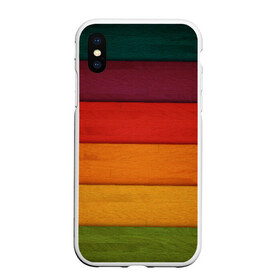Чехол для iPhone XS Max матовый с принтом Colored fence в Екатеринбурге, Силикон | Область печати: задняя сторона чехла, без боковых панелей | color | полосочки | цвет
