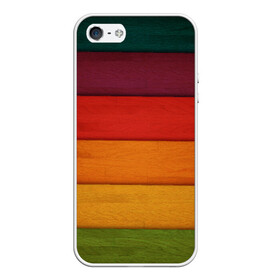 Чехол для iPhone 5/5S матовый с принтом Colored fence в Екатеринбурге, Силикон | Область печати: задняя сторона чехла, без боковых панелей | color | полосочки | цвет